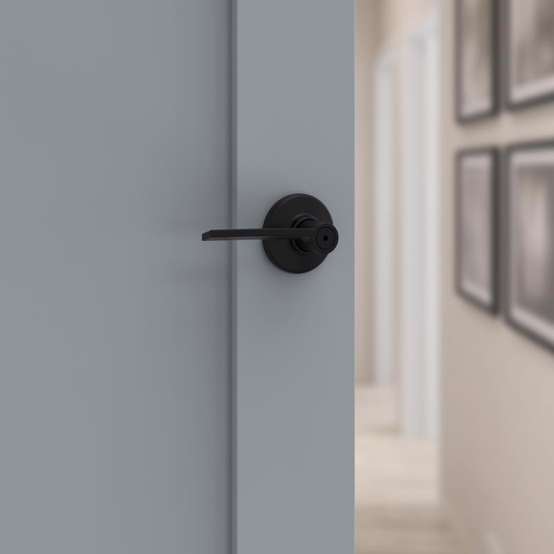 Kwikset Ladera Matte Black Privacy Lever Right or Left Handed
