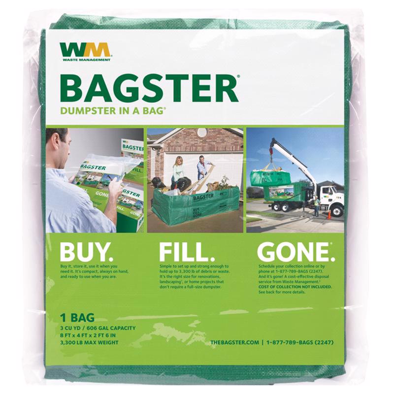 WM Bagster 606 gal Dumpster In A Bag Open