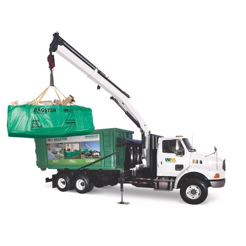 WM Bagster 606 gal Dumpster In A Bag Open