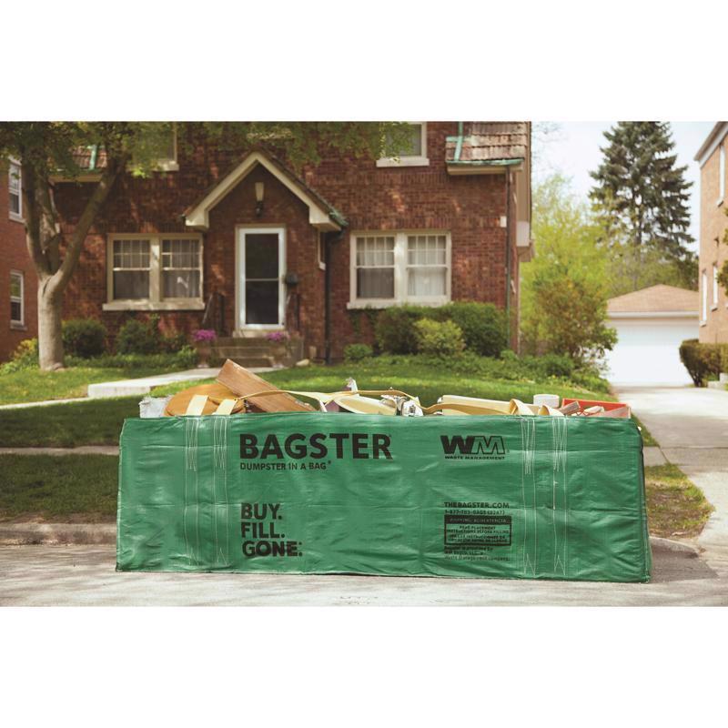 WM Bagster 606 gal Dumpster In A Bag Open