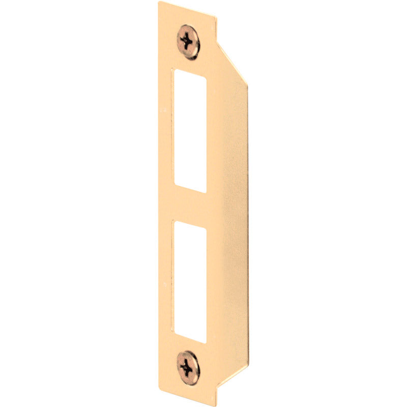 Prime-Line 3-21/32 in. L Brass-Plated Gold Steel Door Strike