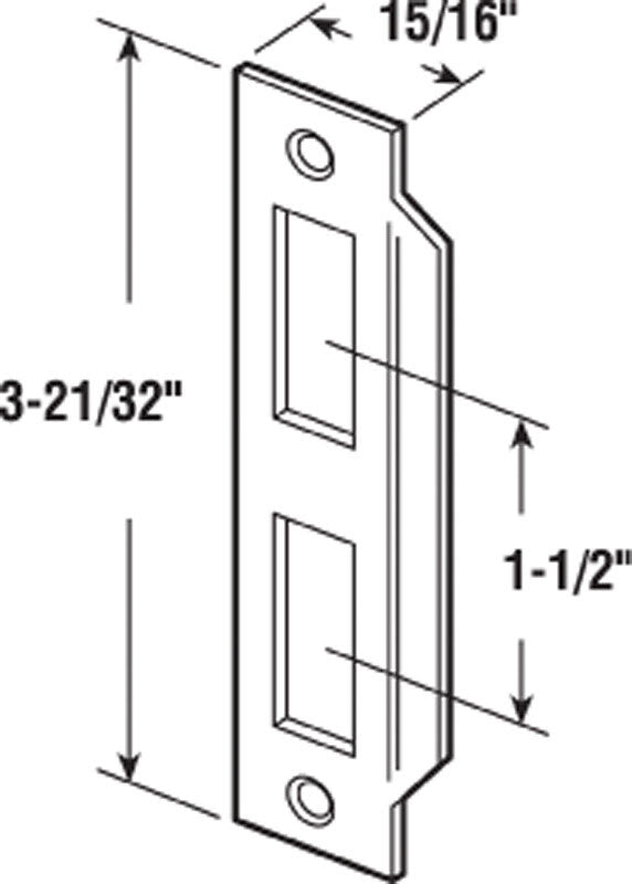 Prime-Line 3-21/32 in. L Brass-Plated Gold Steel Door Strike