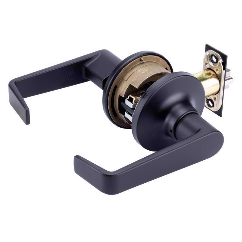 Brinks Commercial Matte Black Storeroom Lockset 2 in.