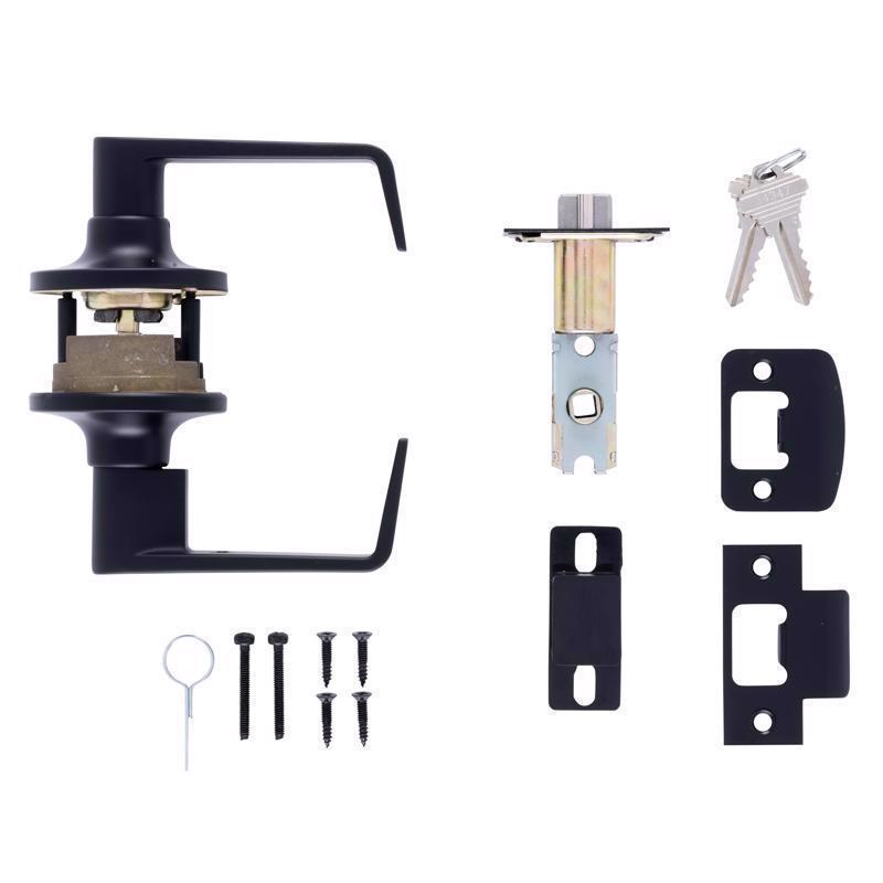 Brinks Commercial Matte Black Storeroom Lockset 2 in.