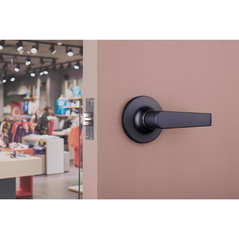 Brinks Commercial Matte Black Storeroom Lockset 2 in.