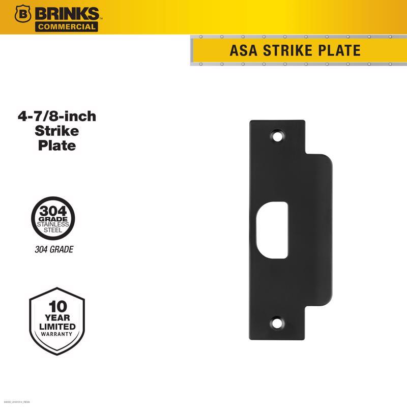 Brinks Commercial Matte Black Stainless Steel Door Strike