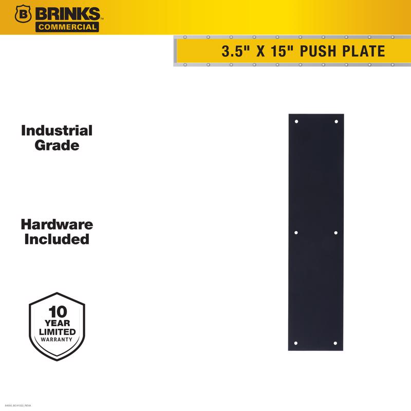 Brinks Commercial 15 in. L Matte Black Aluminum Push Plate