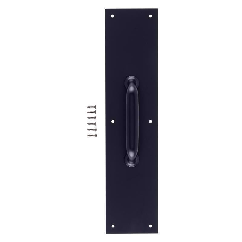 Brinks Commercial 15 in. L Matte Black Aluminum Pull Plate