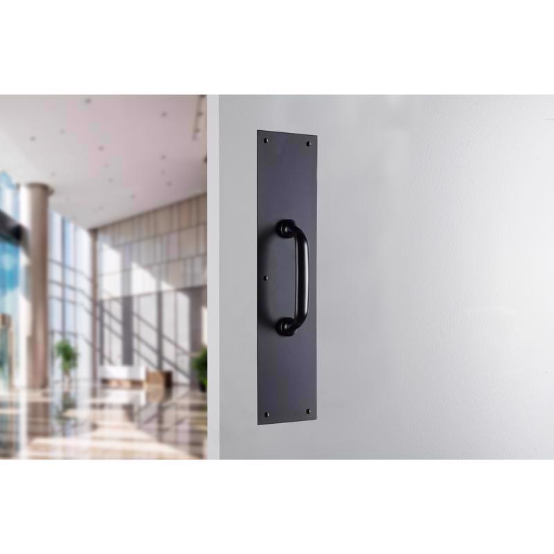Brinks Commercial 15 in. L Matte Black Aluminum Pull Plate