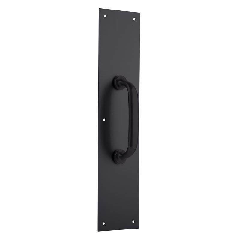 Brinks Commercial 15 in. L Matte Black Aluminum Pull Plate