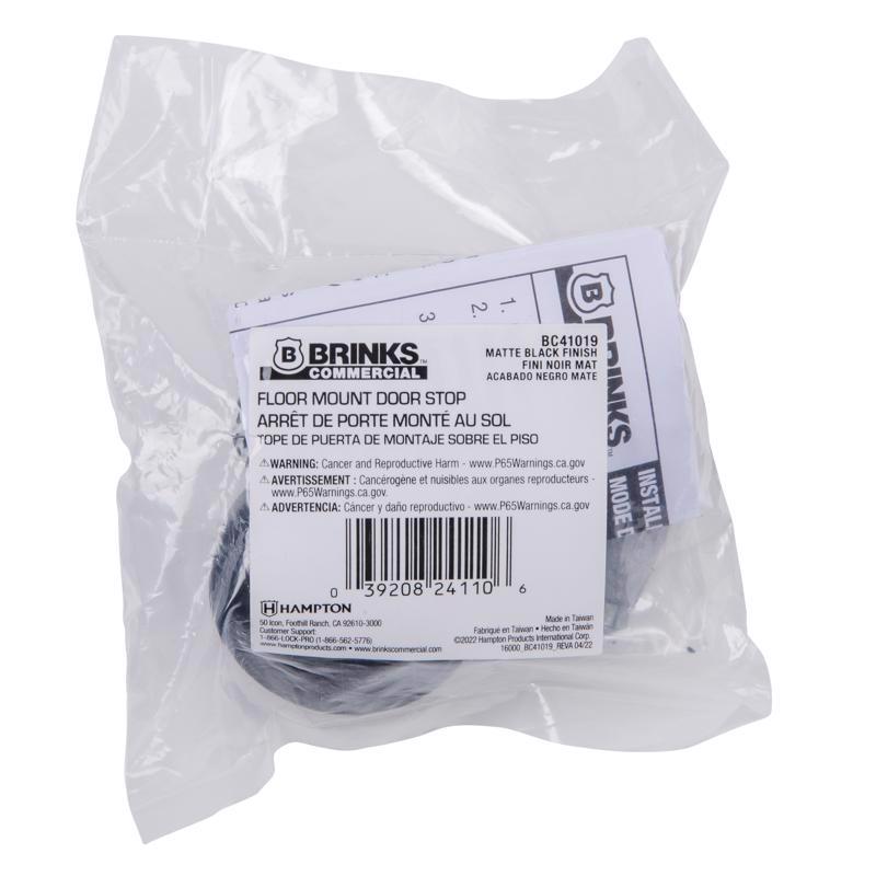 Brinks Commercial Steel Matte Brass/Black Door Stop Mounts to floor 1.75 in.