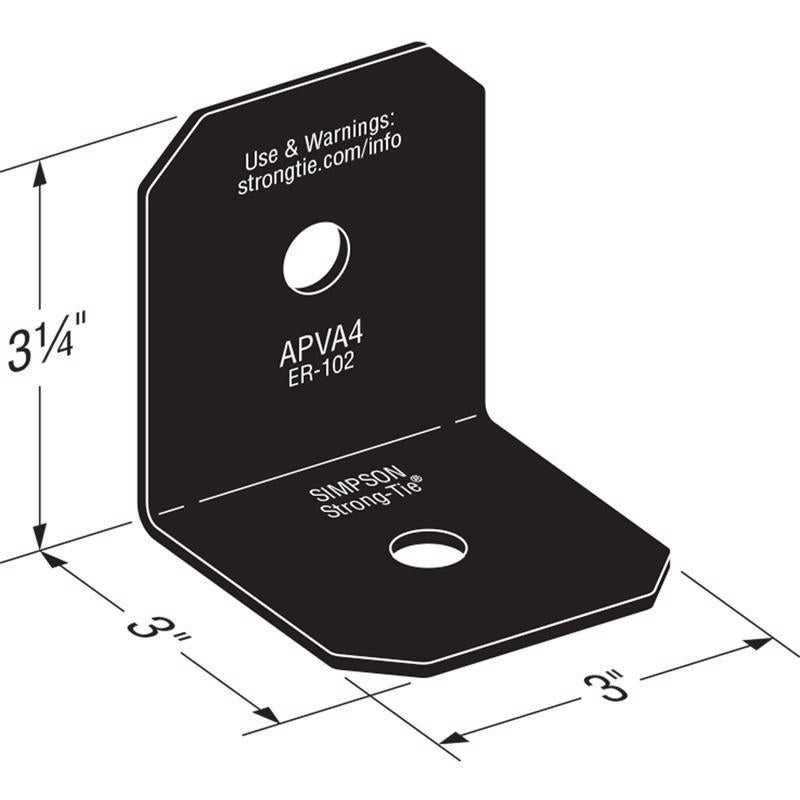 Simpson Strong-Tie APVA 3 in. W X 8-1/4 in. L Steel Angle