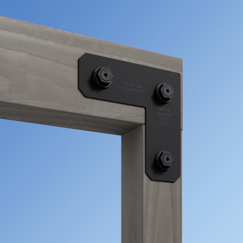 Simpson Strong-Tie Outdoor Accents 8.25 in. H X 8.25 in. W X 3 in. D Black Steel Inside L Strap Brac