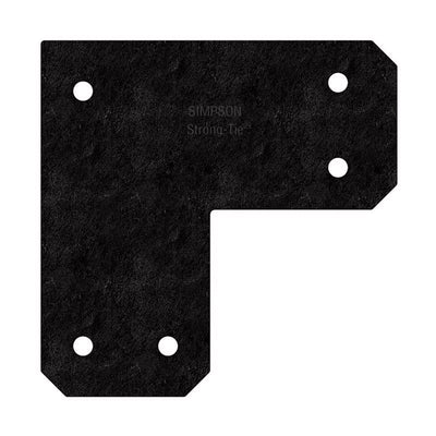 Simpson Strong-Tie Outdoor Accents 10.5 in. H X 10.5 in. W X 5 in. D Black Steel Inside L Strap Brac