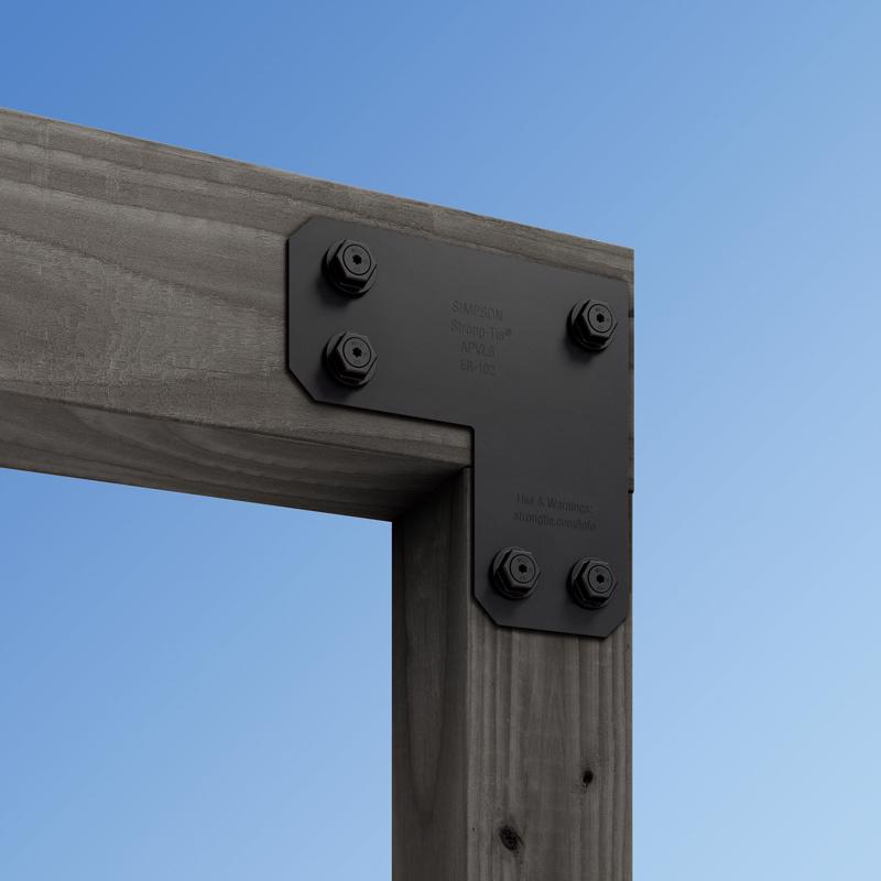 Simpson Strong-Tie Outdoor Accents 10.5 in. H X 10.5 in. W X 5 in. D Black Steel Inside L Strap Brac