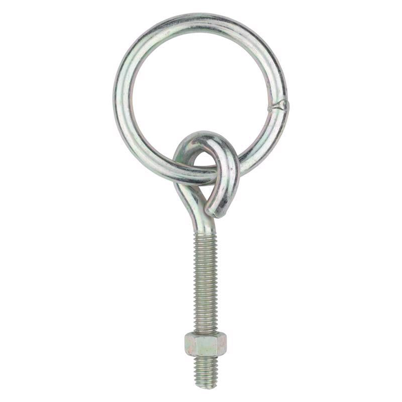 National Hardware Small Zinc-Plated Silver Steel 3-3/4 in. L Ring with Eye Bolt 160 lb