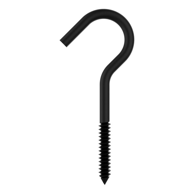 National Hardware Medium Storm Shine Black Steel 4-1/4 in. L Screw Hook 60 lb