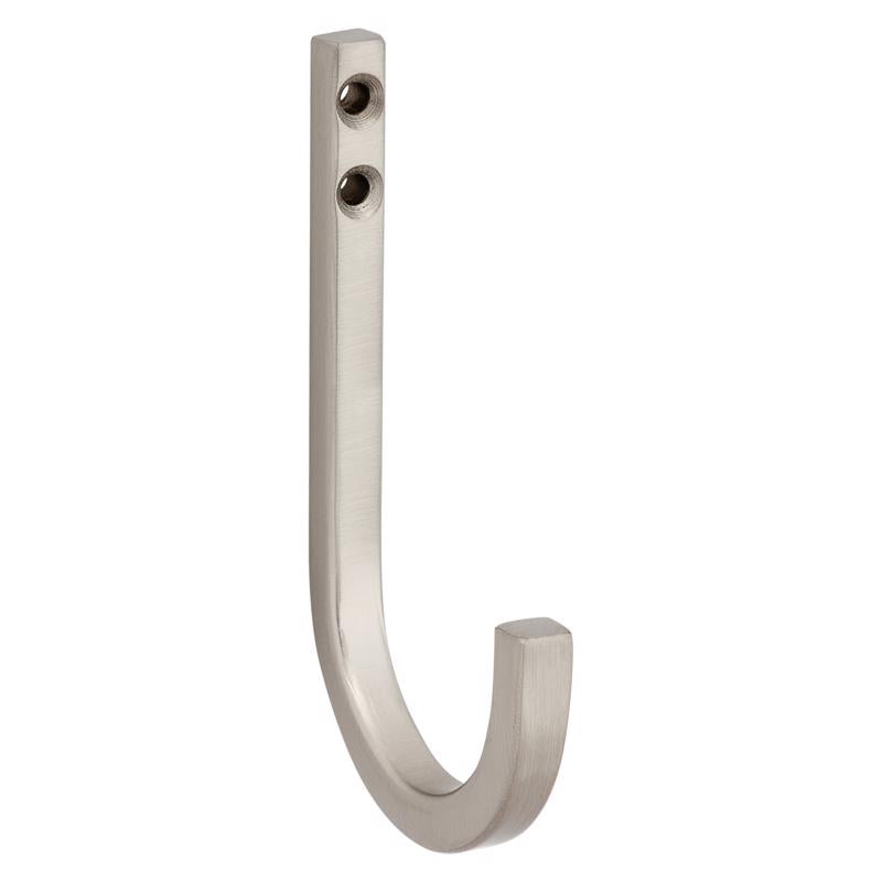 National Hardware Reed Medium Satin Nickel Steel 4 in. L Hook 60 lb