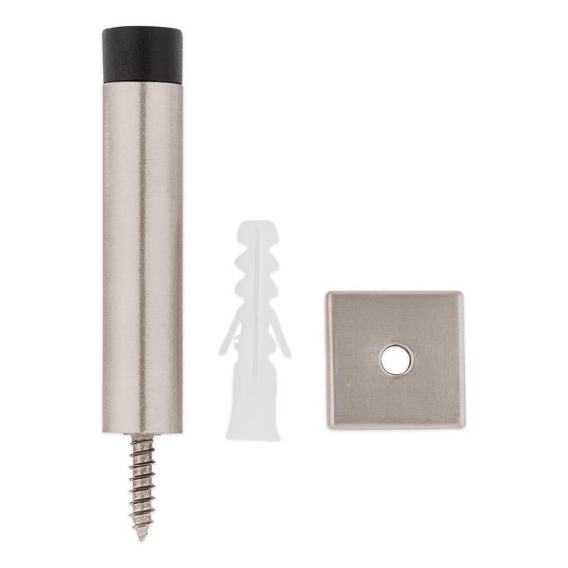 National Hardware Reed 1 in. W X 3 in. L Aluminum Satin Nickel Door Stop Mounts to door and wall 1 i
