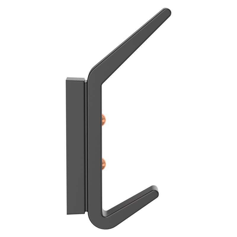 National Hardware Reed Large Matte Black Aluminum 4-3/4 in. L Hook 25 lb