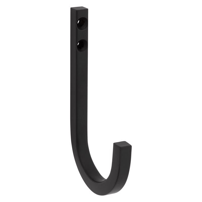 National Hardware Reed Medium Matte Black Steel 4 in. L Hook 60 lb