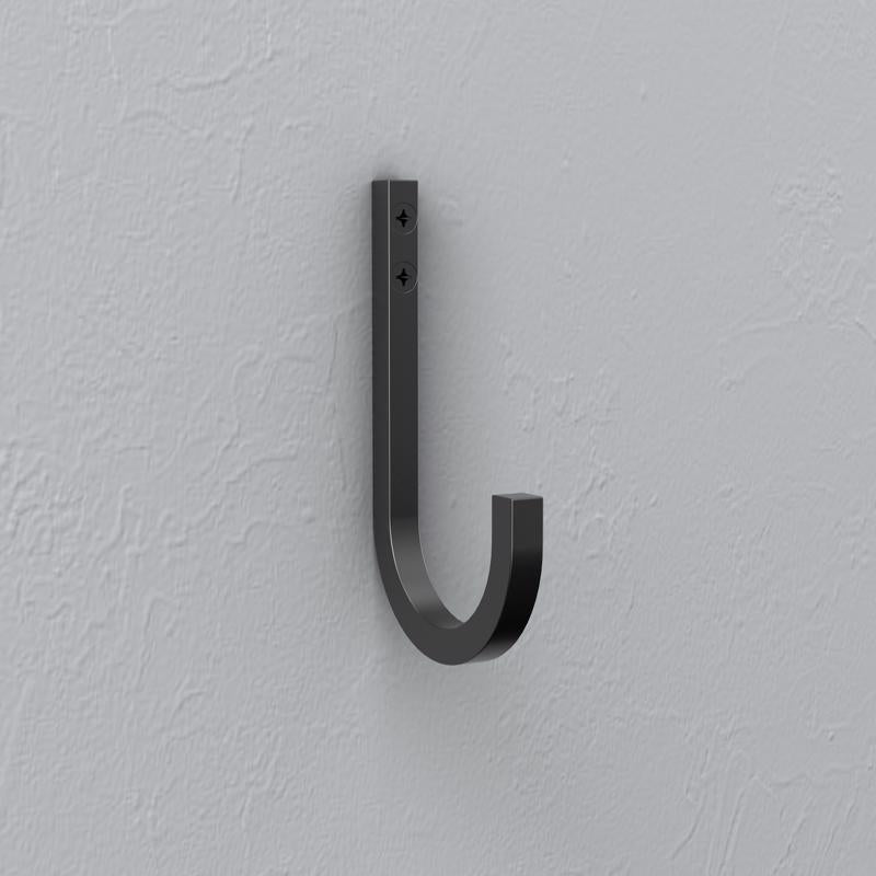 National Hardware Reed Medium Matte Black Steel 4 in. L Hook 60 lb