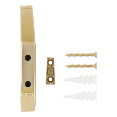 National Hardware Reed Medium Brushed Gold Steel 4-3/4 in. L Hook 25 lb