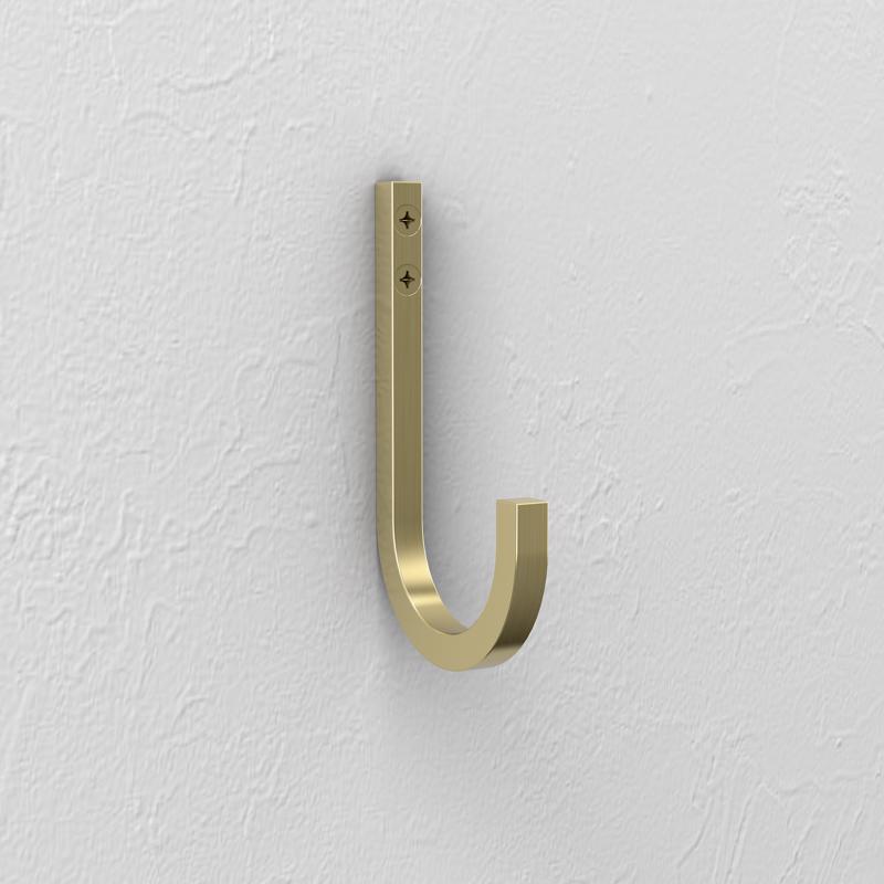 National Hardware Reed Medium Brushed Gold Steel 4 in. L Hook 60 lb