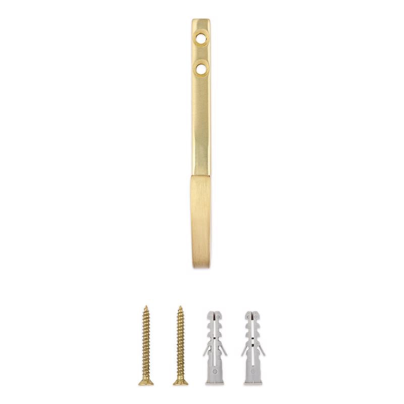 National Hardware Reed Medium Brushed Gold Steel 4 in. L Hook 60 lb