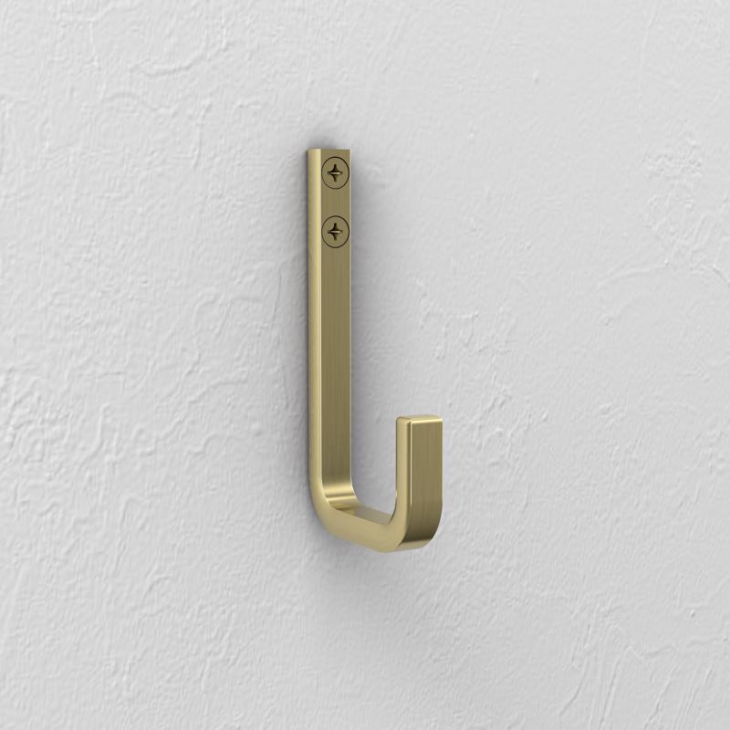 National Hardware Reed Medium Brushed Gold Steel 4 in. L Hook 60 lb