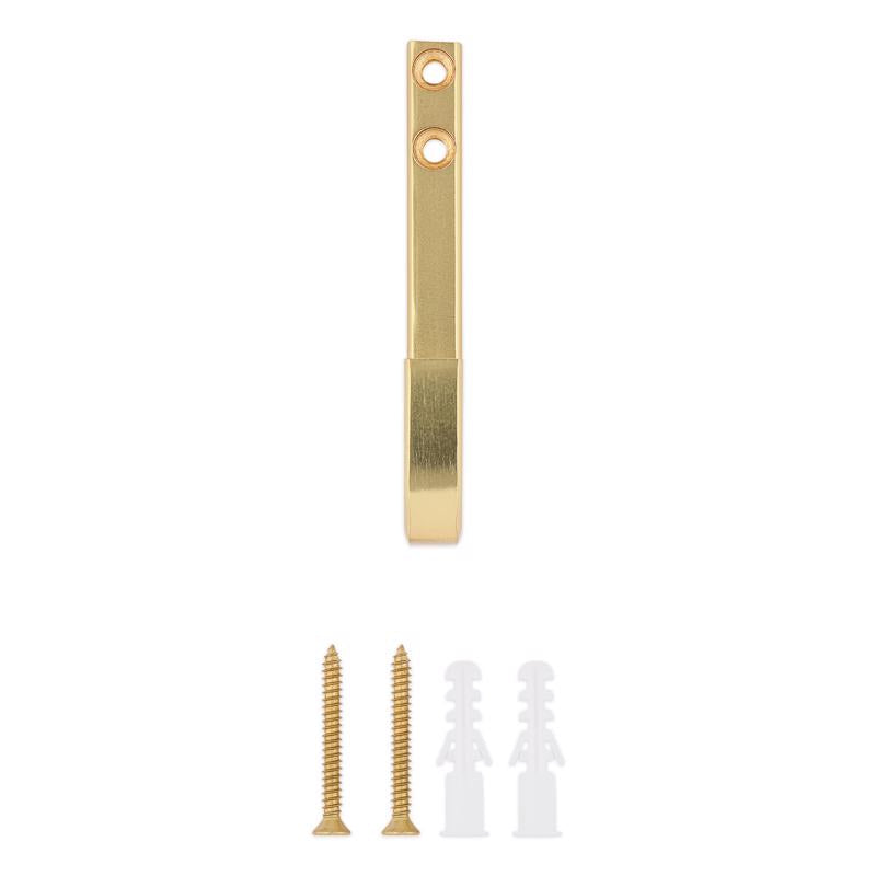 National Hardware Reed Medium Brushed Gold Steel 4 in. L Hook 60 lb