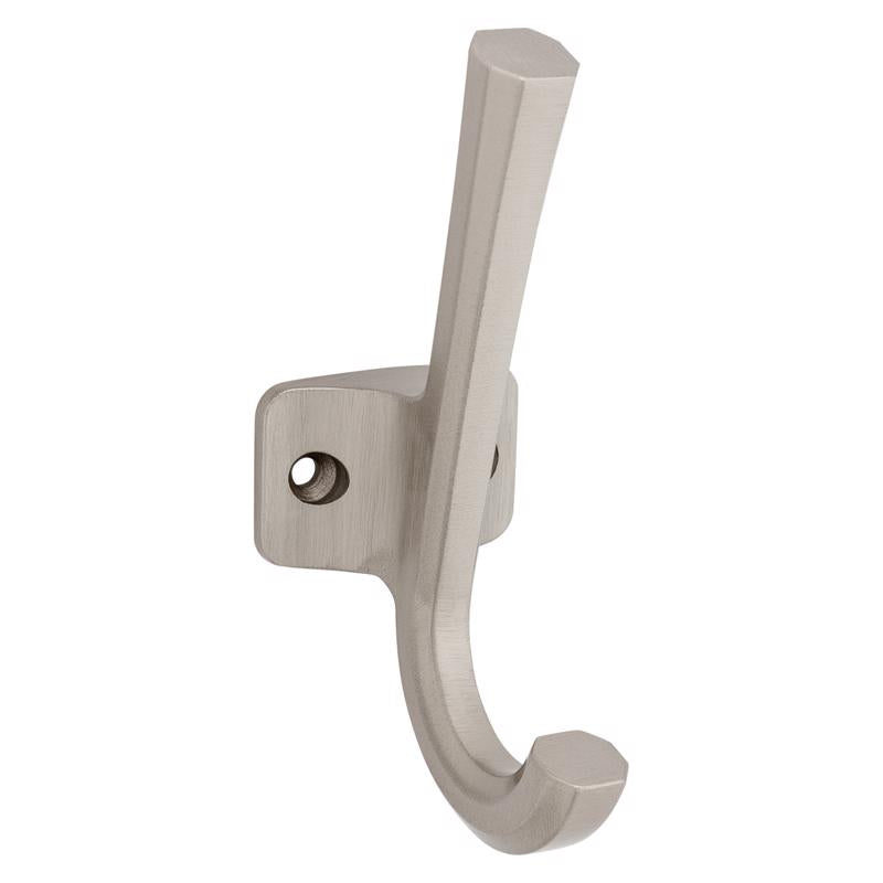 National Hardware Powell Medium Satin Nickel Silver Aluminum 4-15/16 in. L Angled Hook 60 lb