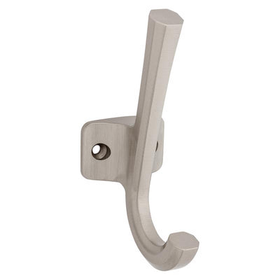 National Hardware Powell Medium Satin Nickel Silver Aluminum 4-15/16 in. L Angled Hook 60 lb