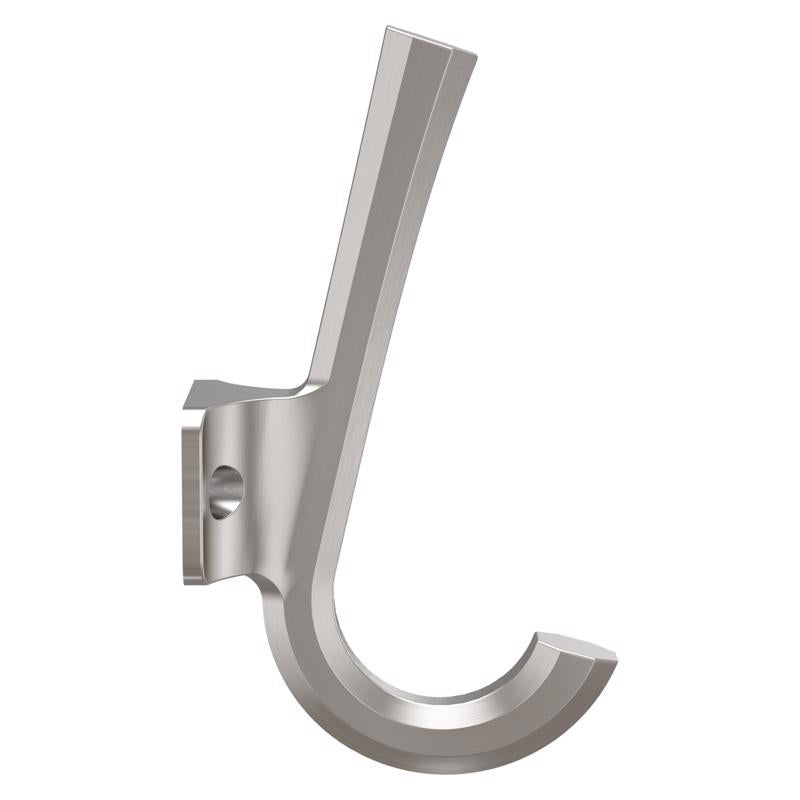 National Hardware Powell Medium Satin Nickel Silver Aluminum 4-15/16 in. L Angled Hook 60 lb