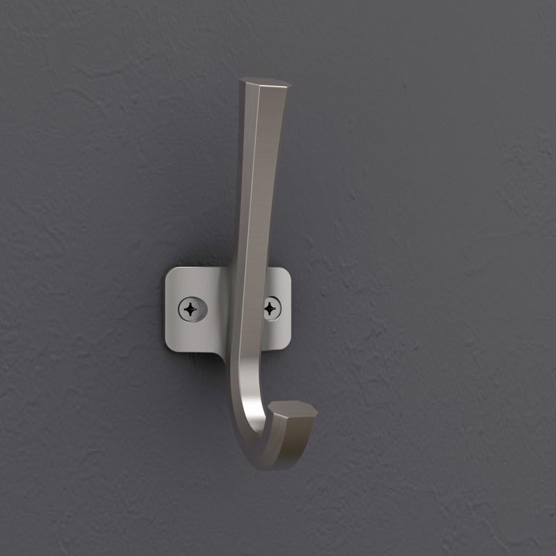 National Hardware Powell Medium Satin Nickel Silver Aluminum 4-15/16 in. L Angled Hook 60 lb