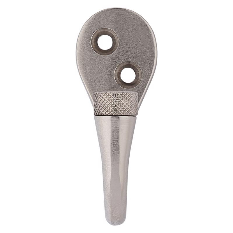National Hardware Powell Medium Satin Nickel Silver Aluminum 2-5/8 in. L Knurled Hook 60 lb