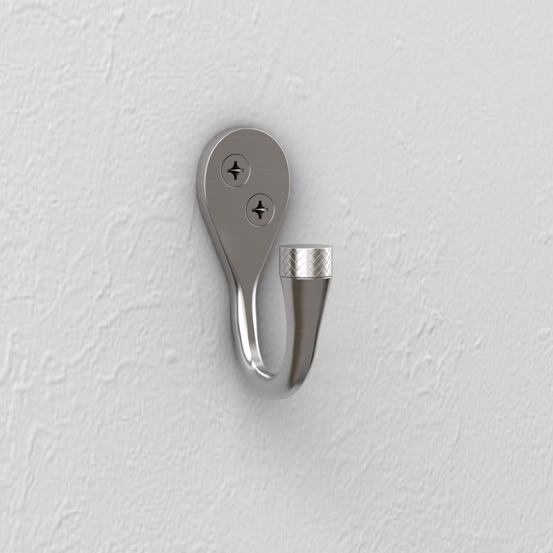 National Hardware Powell Medium Satin Nickel Silver Aluminum 2-5/8 in. L Knurled Hook 60 lb