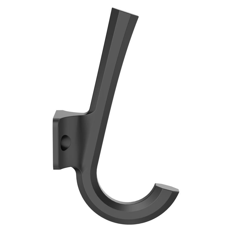 National Hardware Powell Medium Matte Black Aluminum 4-15/16 in. L Angled Hook 60 lb