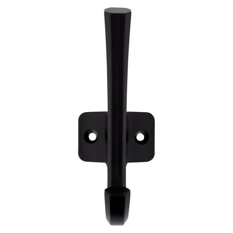 National Hardware Powell Medium Matte Black Aluminum 4-15/16 in. L Angled Hook 60 lb