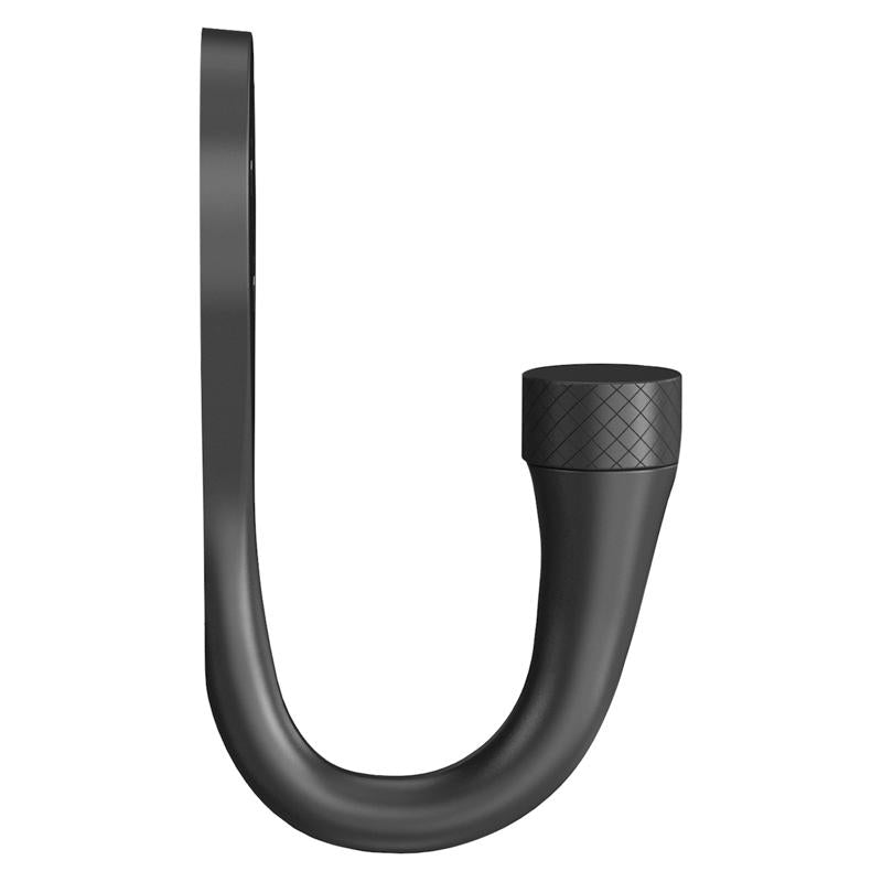 National Hardware Powell Medium Matte Black Aluminum 2-5/8 in. L Knurled Hook 15 lb