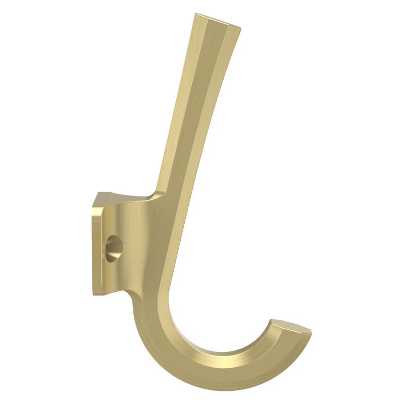 National Hardware Powell Medium Brushed Gold Aluminum 4-15/16 in. L Angled Hook 60 lb