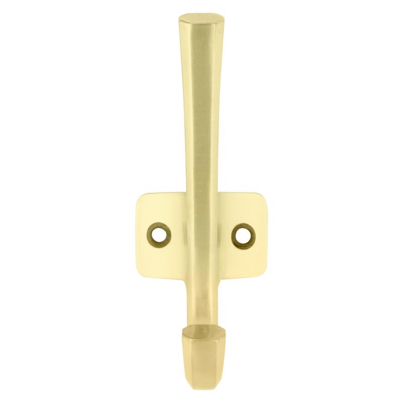 National Hardware Powell Medium Brushed Gold Aluminum 4-15/16 in. L Angled Hook 60 lb