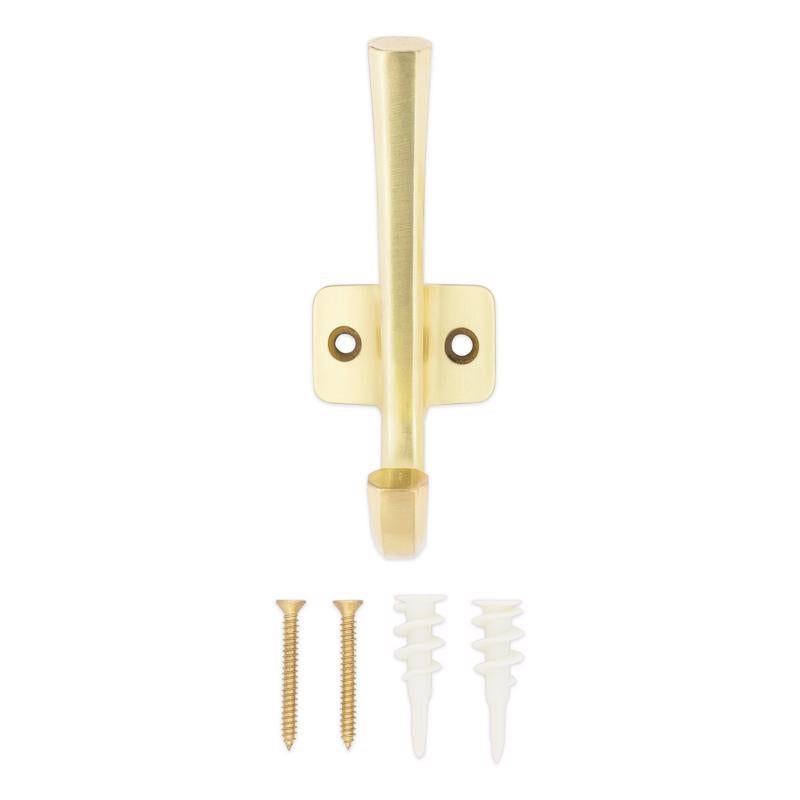 National Hardware Powell Medium Brushed Gold Aluminum 4-15/16 in. L Angled Hook 60 lb