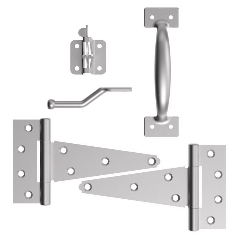 National Hardware Galvanized Silver Steel T-Hinge Gate Kit