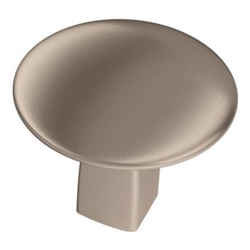 Amerock Riva Contemporary Cylinder Cabinet Knob 1-1/4 in. D 1-1/16 in. Satin Nickel