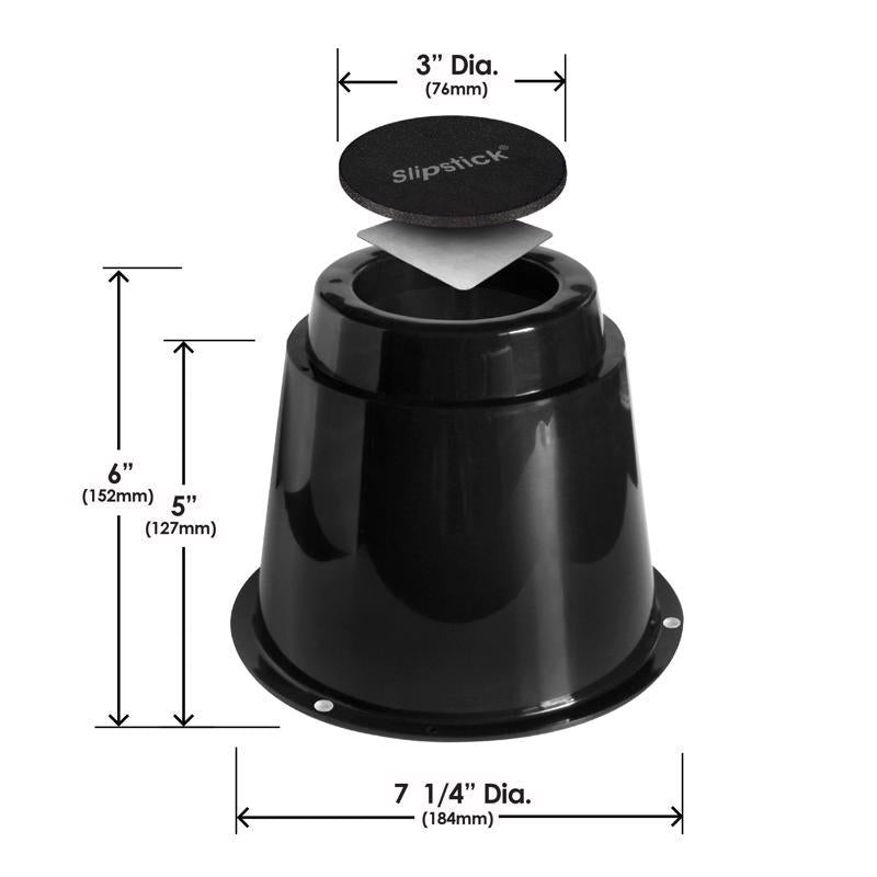 Slipstick Plastic Bed Risers Black Round 7.25 in. W 4 pk