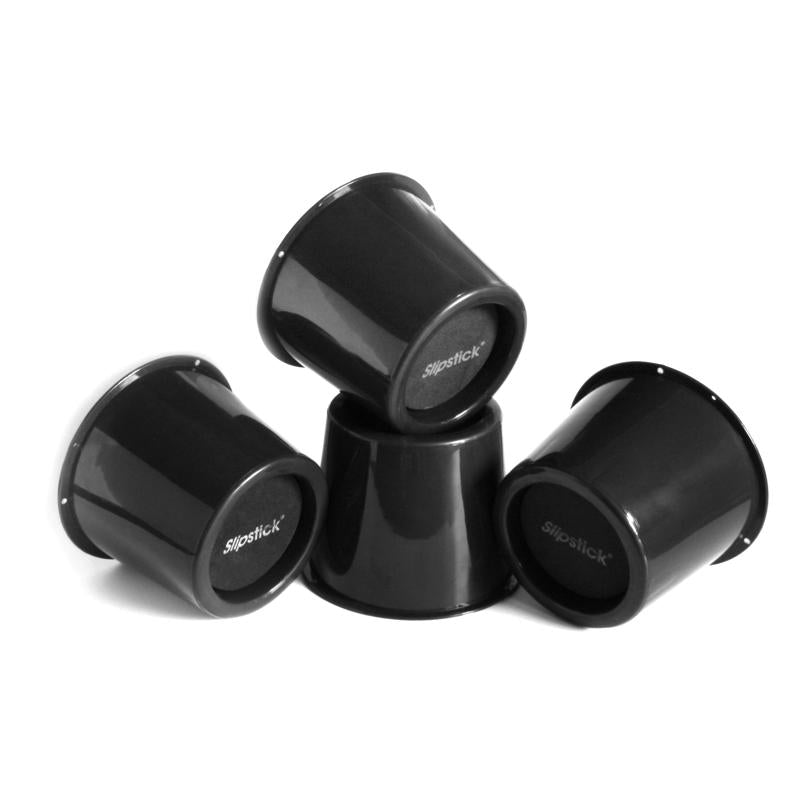 Slipstick Plastic Bed Risers Black Round 5.125 in. W 4 pk