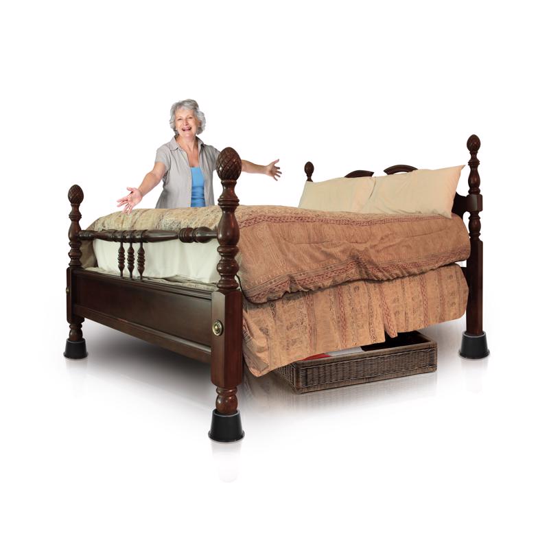 Slipstick Plastic Bed Risers Black Round 5.125 in. W 4 pk