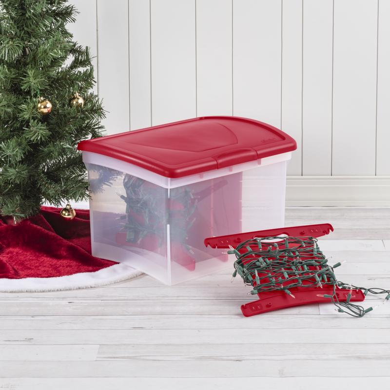 Sterilite Clear/Red Light Storage Bag 12.38 in. H X 18.38 in. W X 14.88 in. D