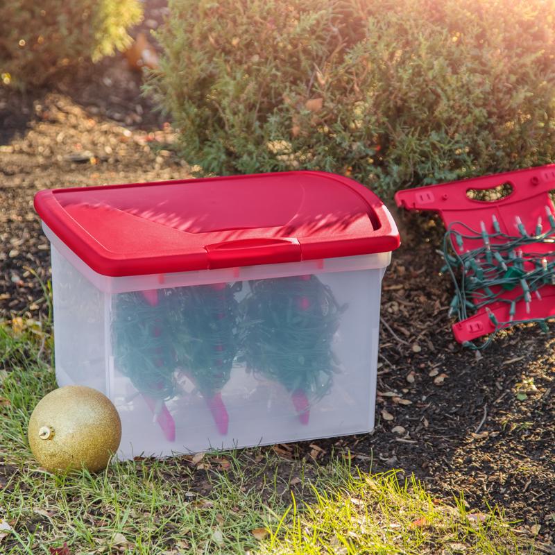 Sterilite Clear/Red Light Storage Bag 12.38 in. H X 18.38 in. W X 14.88 in. D